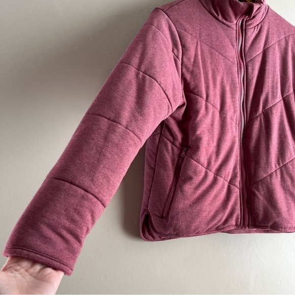 Anthropologie Three Dot Full Zip Quilted Jacket in Heather Tibetan Red, Small - Picture 7 of 13